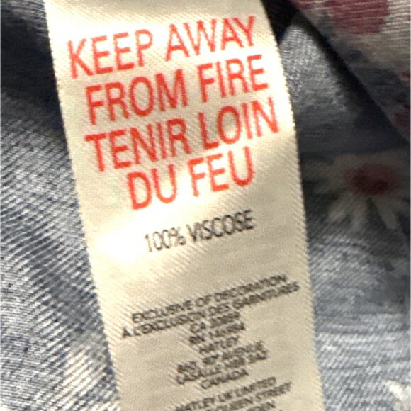 Hatley Womens Navy Floral Button-Up Shirt L Long sleeve Oversized Cottage Boho - Picture 4 of 7